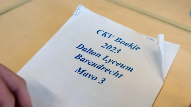Programmaboekje van een CKV-dag op het Dalton Lyceum Barendrecht
